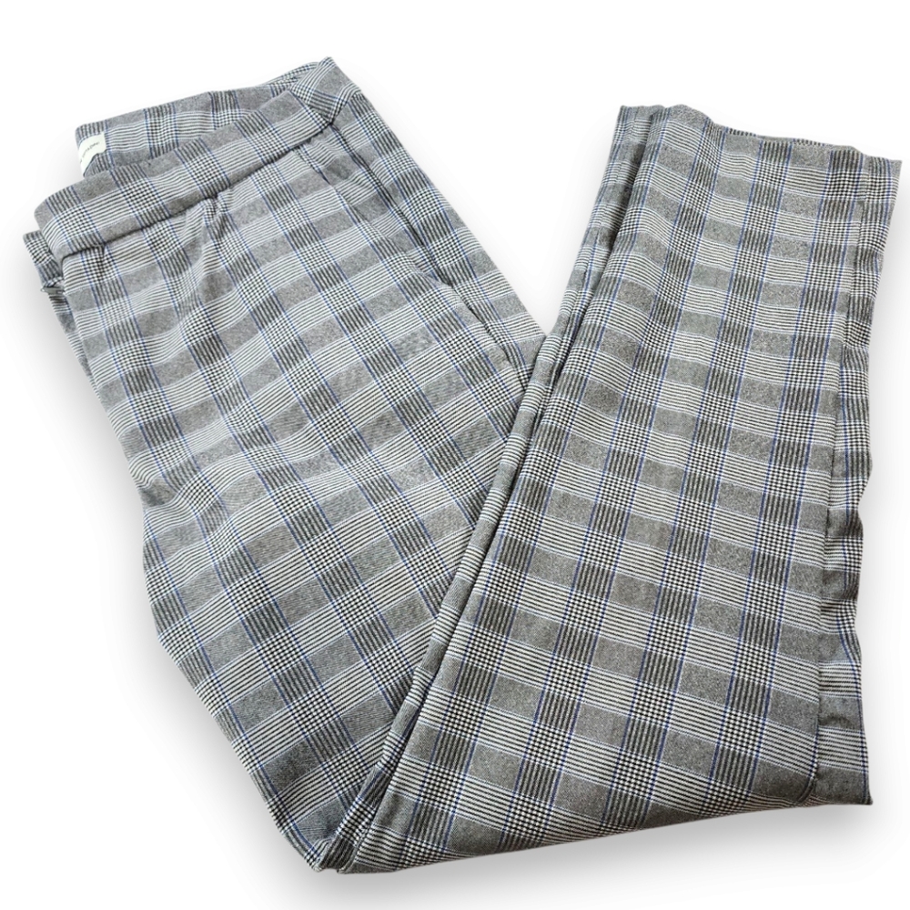 Adrienne Vittadini Gray Plaid Straight Leg Slack Office Workwear Pants Size 14 - Picture 4 of 14